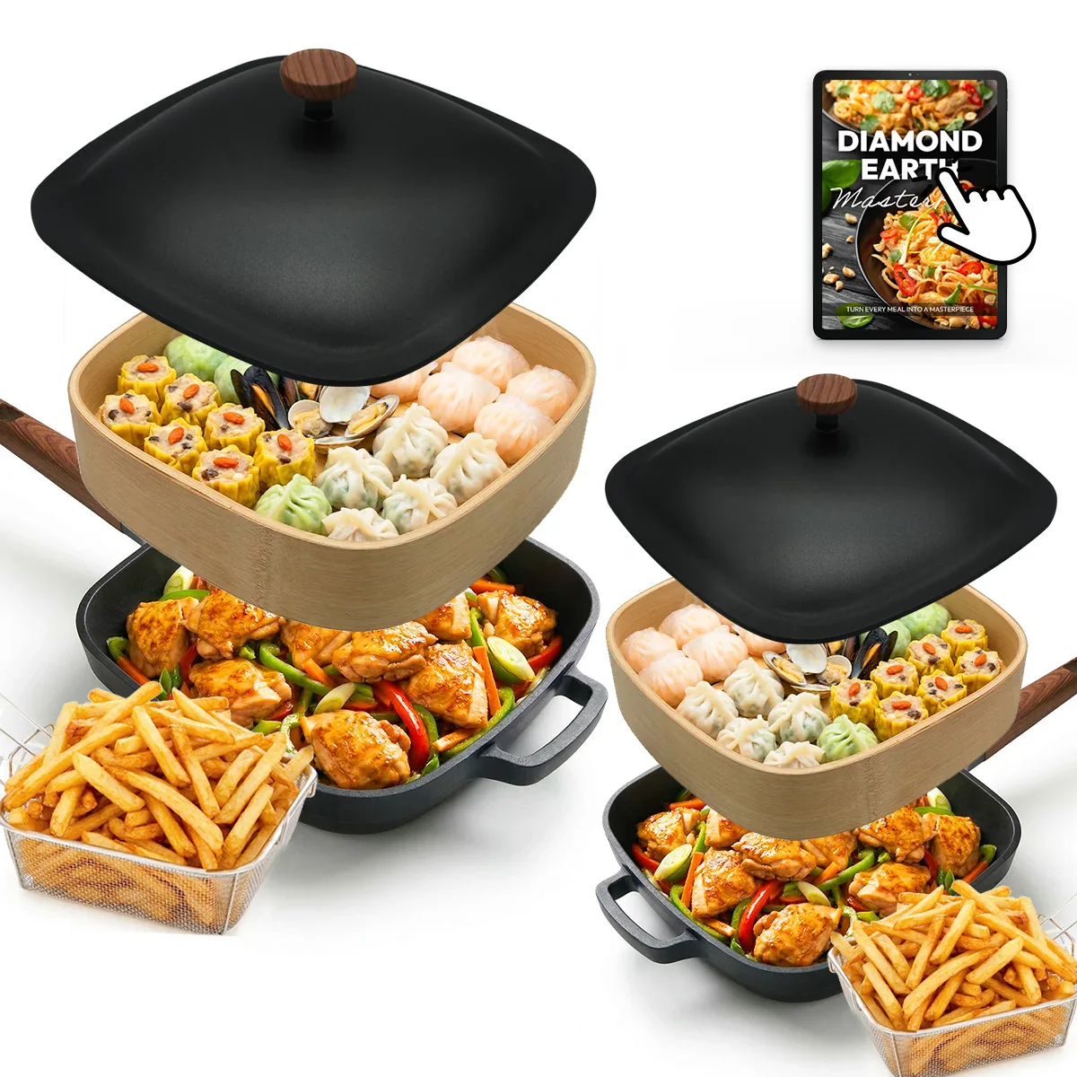 Diamond Earth® Extra Deep Dish Pan Set + FREE Gifts - Buy 1 Get 1 FREE - Image 10