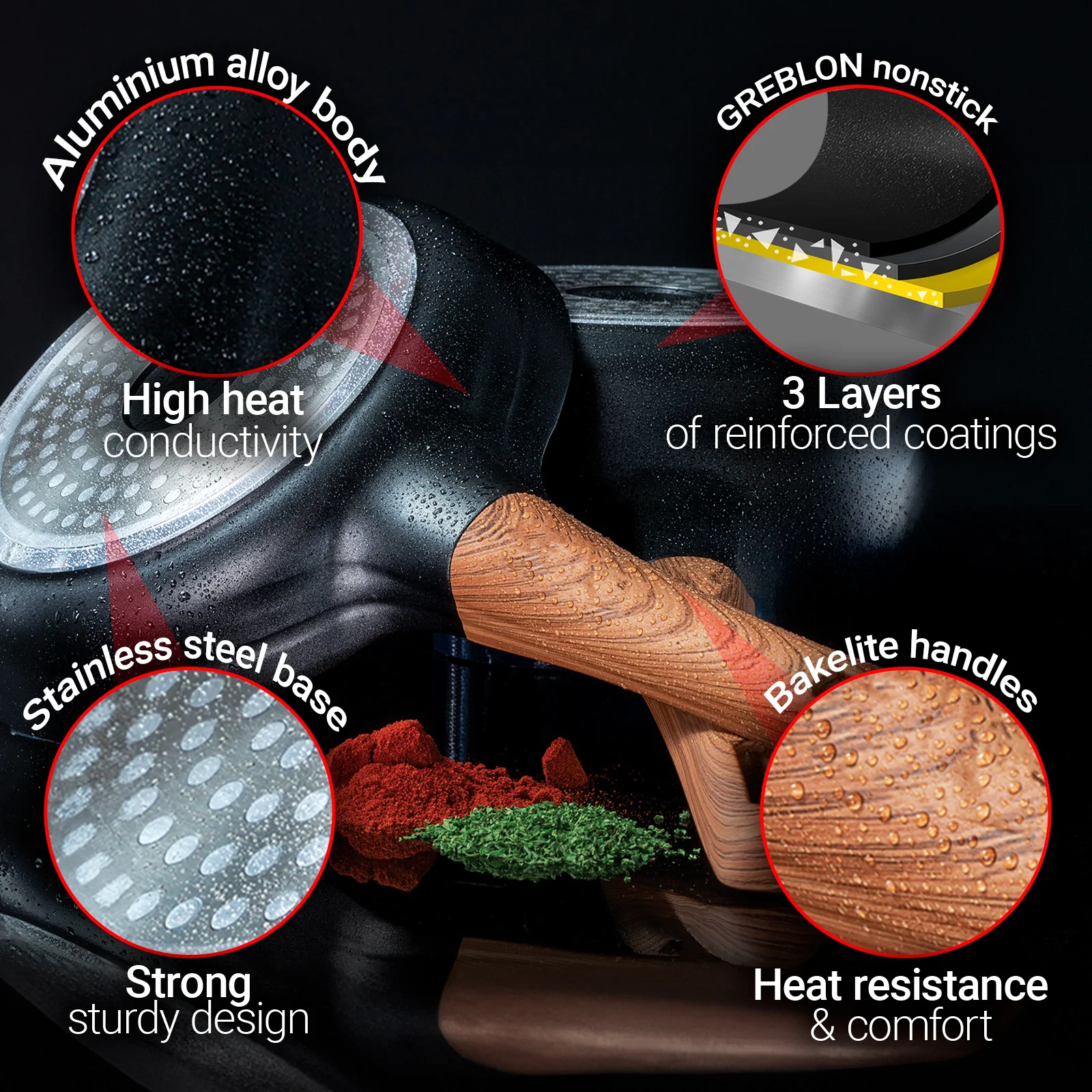 Diamond Earth® StackSmart with Detachable Handles 6pc Cookware Set - Buy one GET ONE FREE! - Image 10