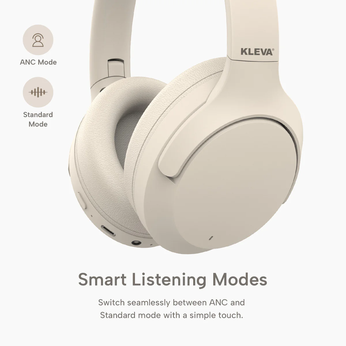 Kleva® AudioUltra Active Noise Cancelling Wireless Headphones - 36Hr Battery Life - Image 3