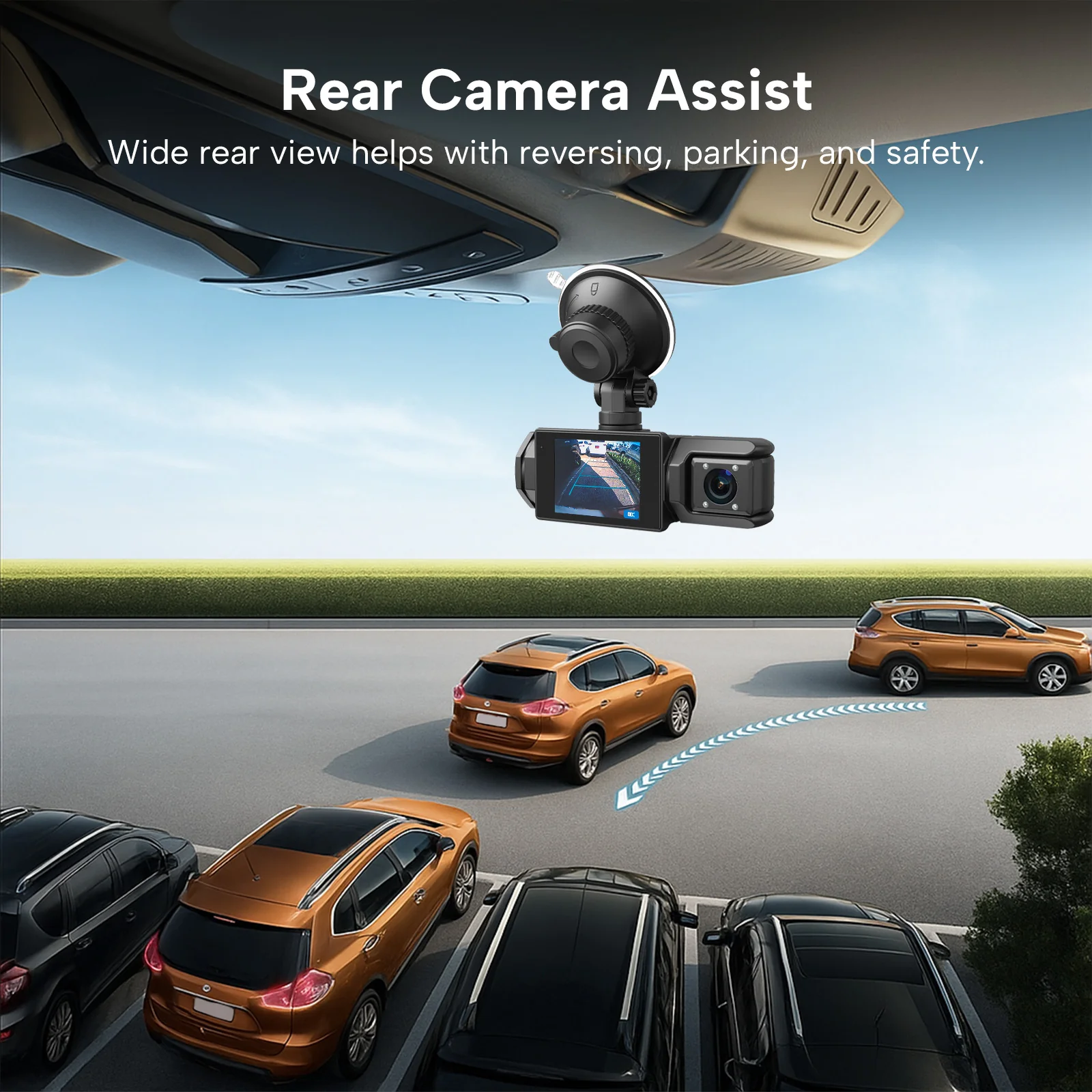 KLEVA® Dash Cam X – Front, Interior & Rear Dash Camera - Full HD Car Recorder + 16GB SD Card - Image 5