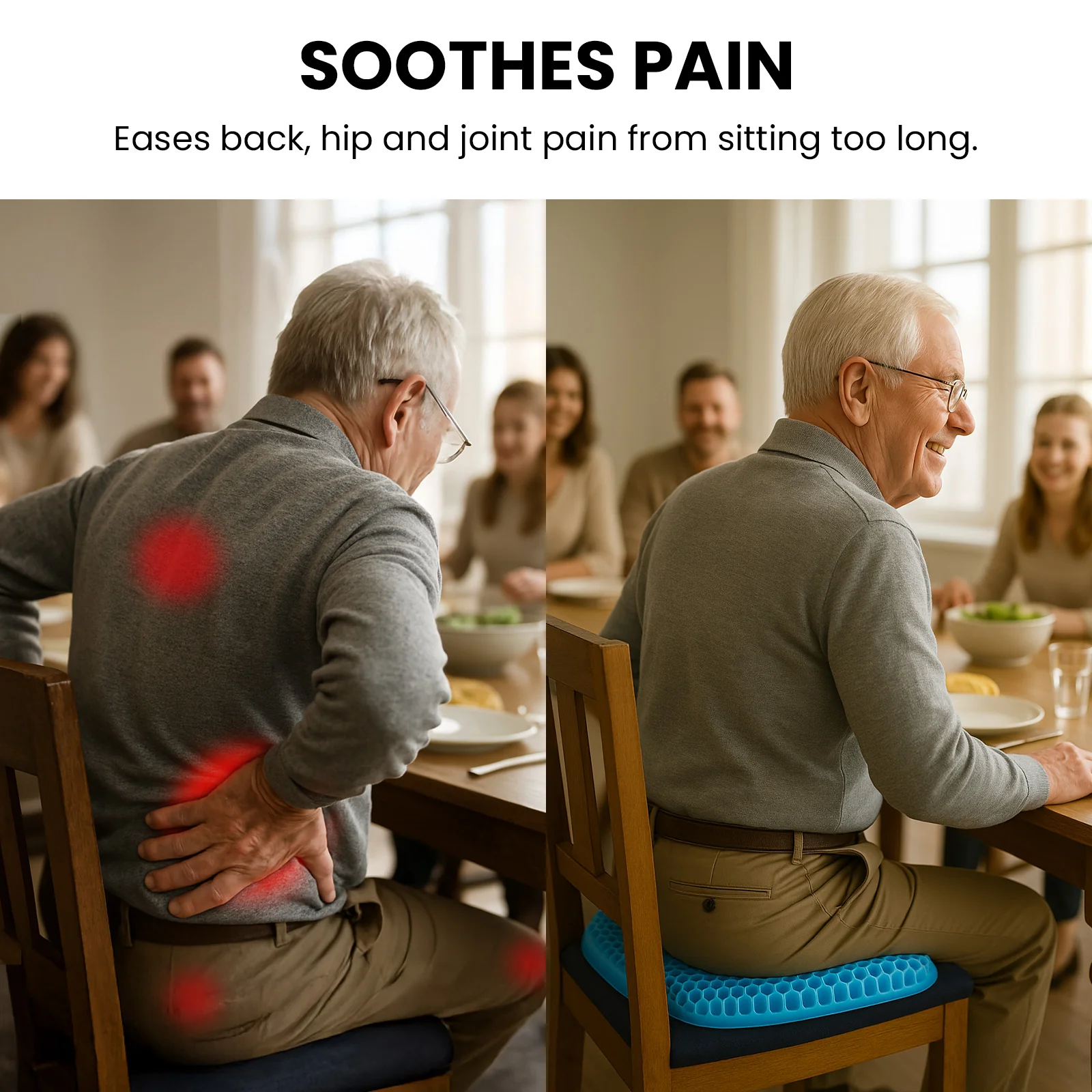 KLEVA® Easy Seat - Comfortable & Supportive Soft Cooling Gel Cushion Sitter - Image 4