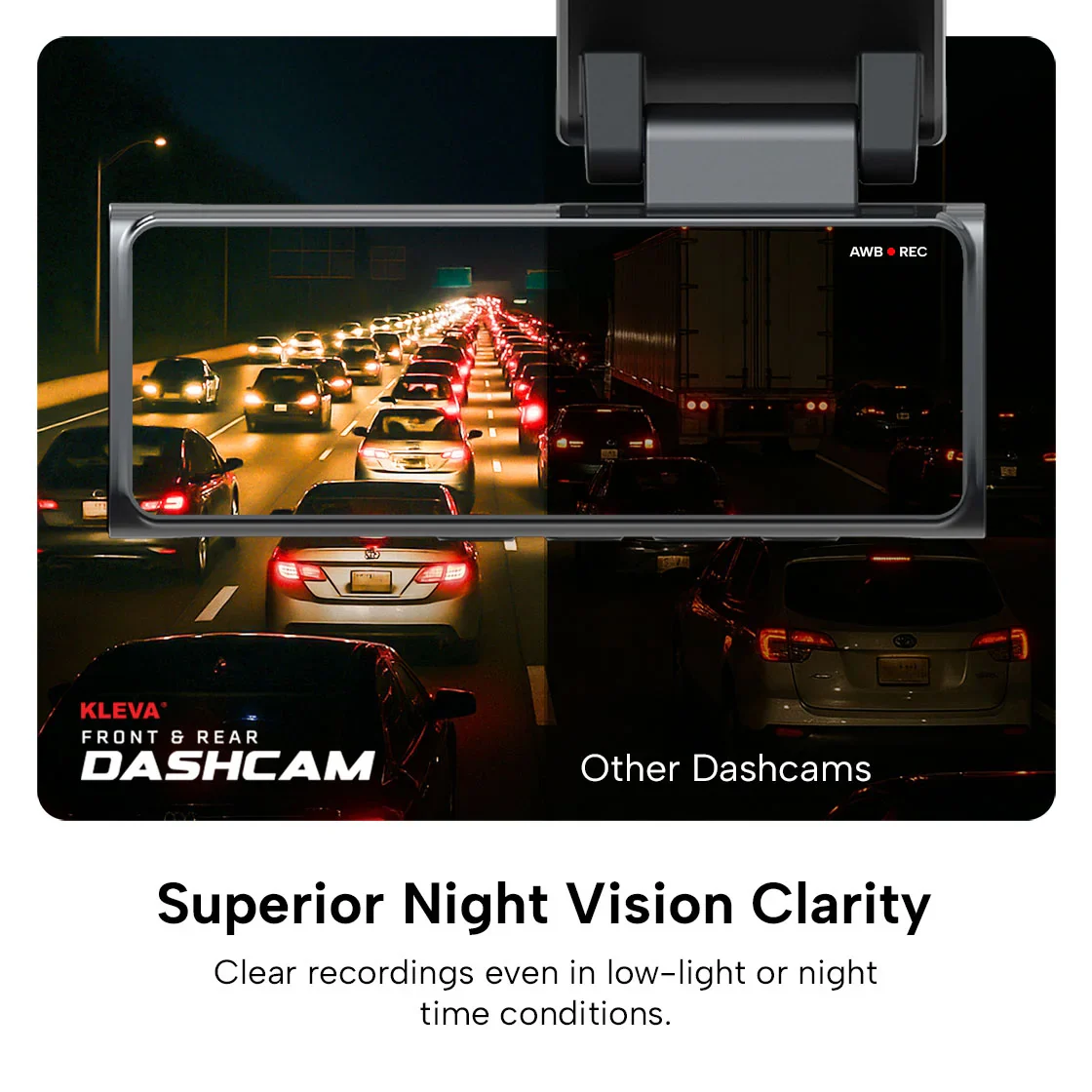 Kleva 4K UHD Front & Rear Dash Cam Car Dashboard Recorder with 3" Screen + FREE 32GB Micro SD Card - Image 6