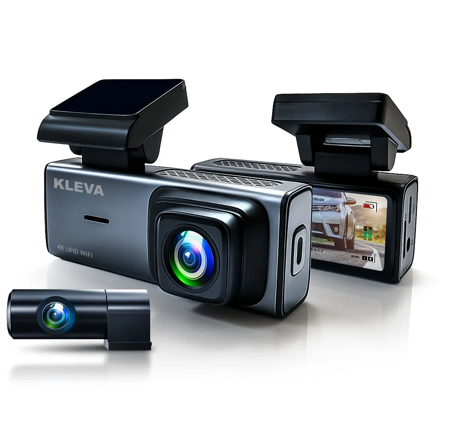 Kleva 4K UHD Front & Rear Dash Cam Car Dashboard Recorder with 3" Screen + FREE 32GB Micro SD Card - Image 9