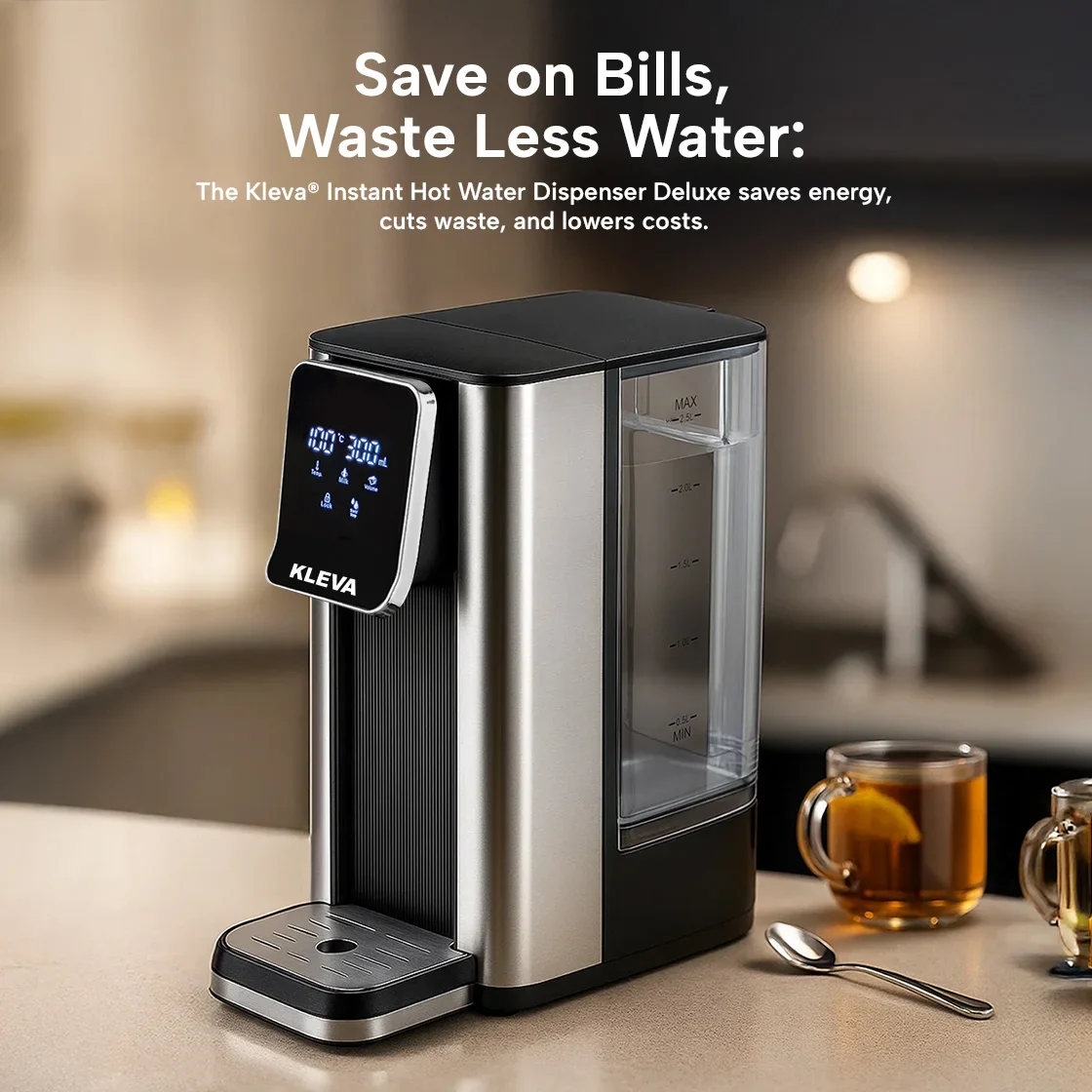 Kleva® Instant Hot Water Dispenser Deluxe with Smart Touch Temp & Volume Control - Image 7