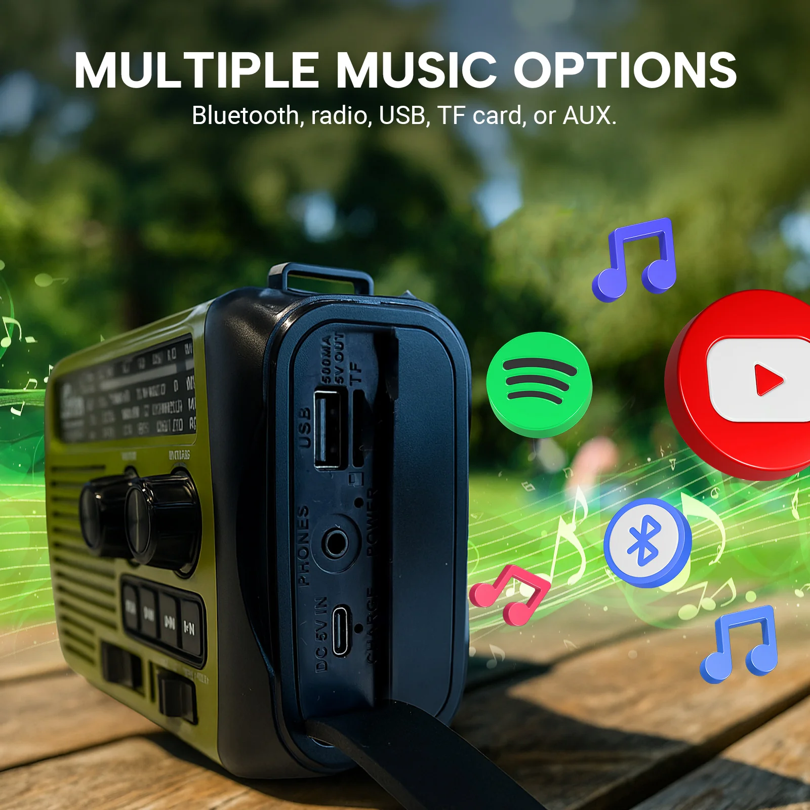 KLEVA® All-in-1 Survival Radio – Solar & Hand-Crank Powered FM/AM Radio and SOS + LED Light - Image 7