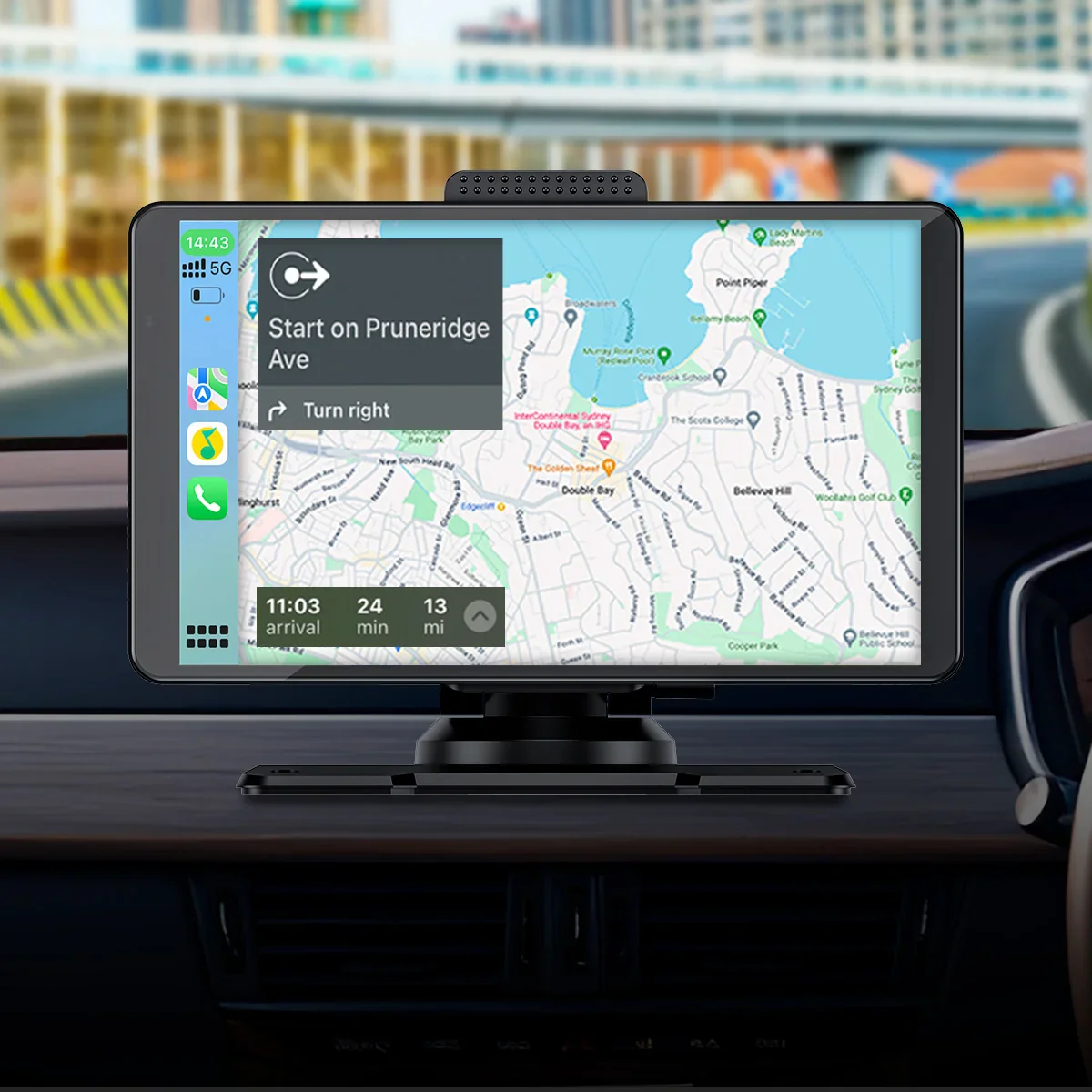 Kleva 7" Smartplay Front & Rear Dash Cam HD Universal Touchscreen - Apple CarPlay Android Auto Wireless - Image 3