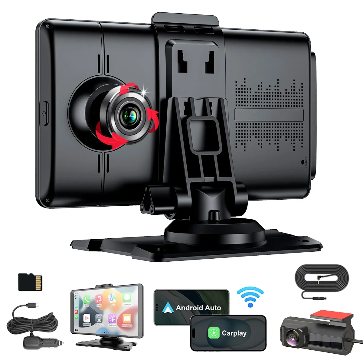 Kleva 7" Smartplay Front & Rear Dash Cam HD Universal Touchscreen - Apple CarPlay Android Auto Wireless - Image 5