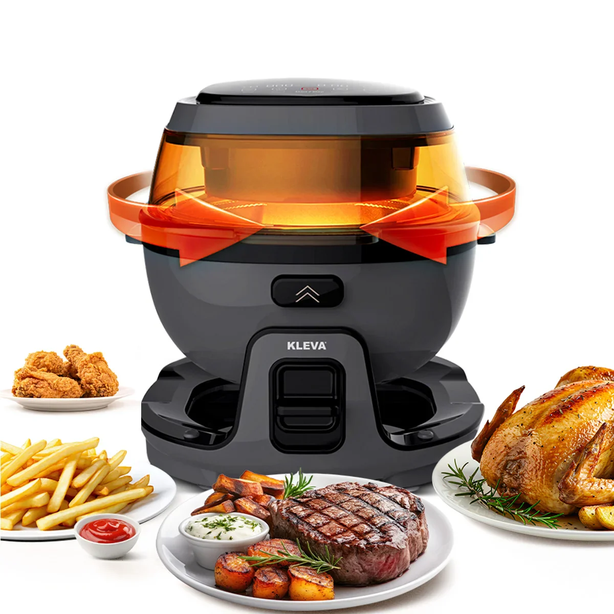 Kleva® Spin Crisp Rotating Digital Air Fryer 6L - 360° Auto Rotating Cooking - Image 11