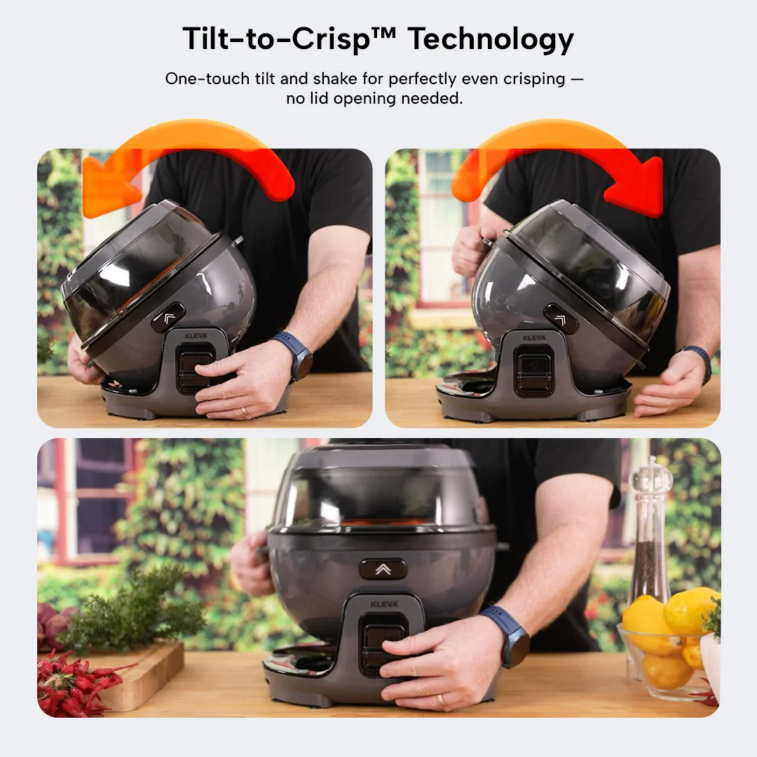 Kleva® Spin Crisp Rotating Digital Air Fryer 6L - 360° Auto Rotating Cooking - Image 4