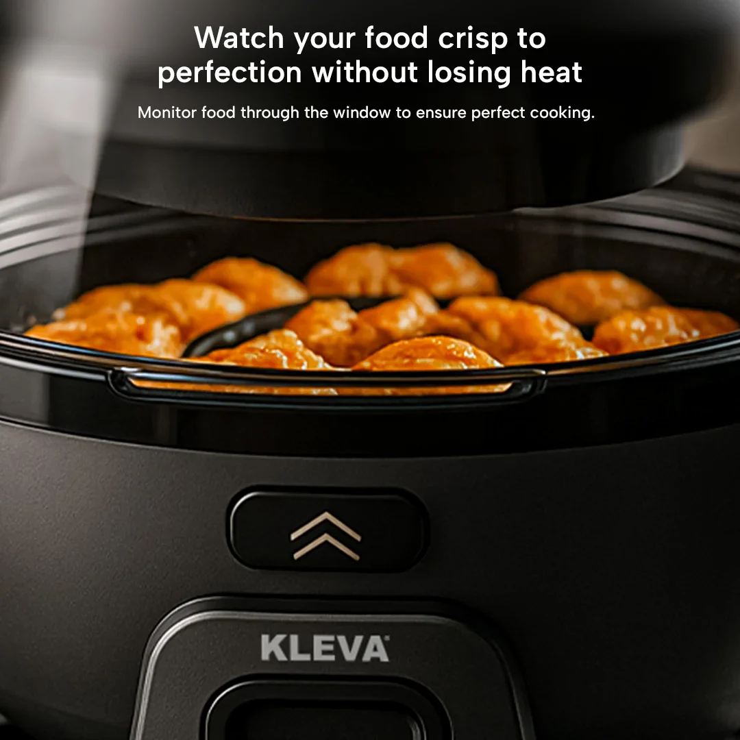Kleva® Spin Crisp Rotating Digital Air Fryer 6L - 360° Auto Rotating Cooking - Image 6