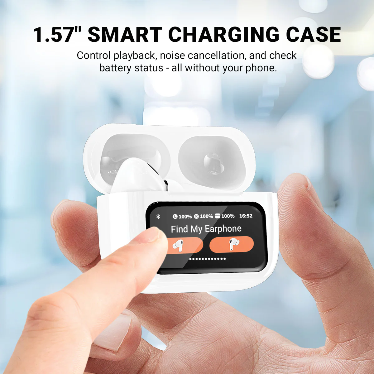 Kleva True Wireless Noise Cancelling AudioPods Pro with Touch Screen & Charging Case - Image 6