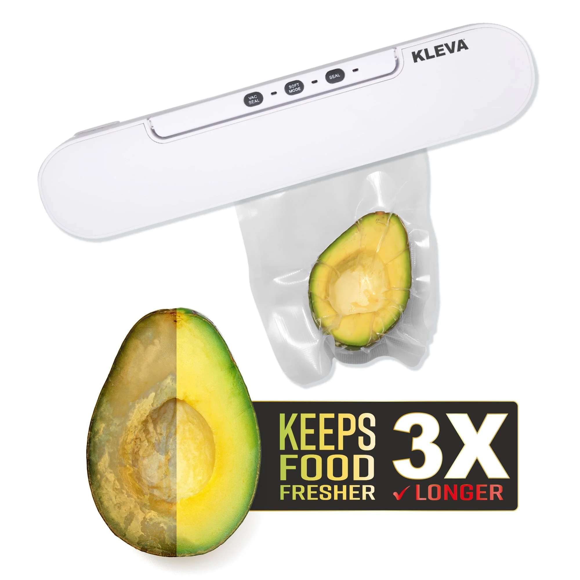 Kleva® Vac Seal & Save Food Saver Vacuum Sealer + FREE Sealer Bags Rolls - Image 3