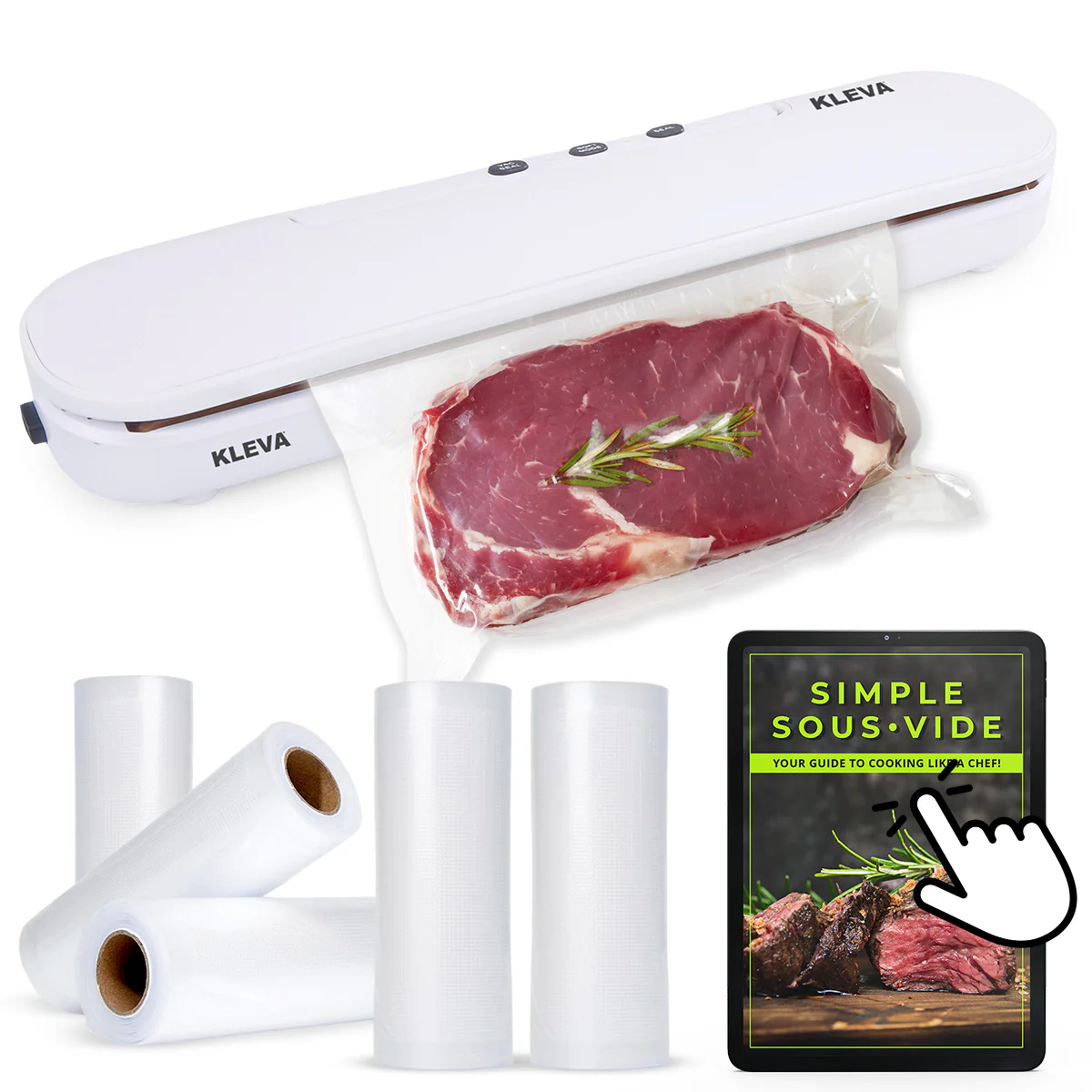 Kleva® Vac Seal & Save Food Saver Vacuum Sealer + FREE Sealer Bags Rolls - Image 8
