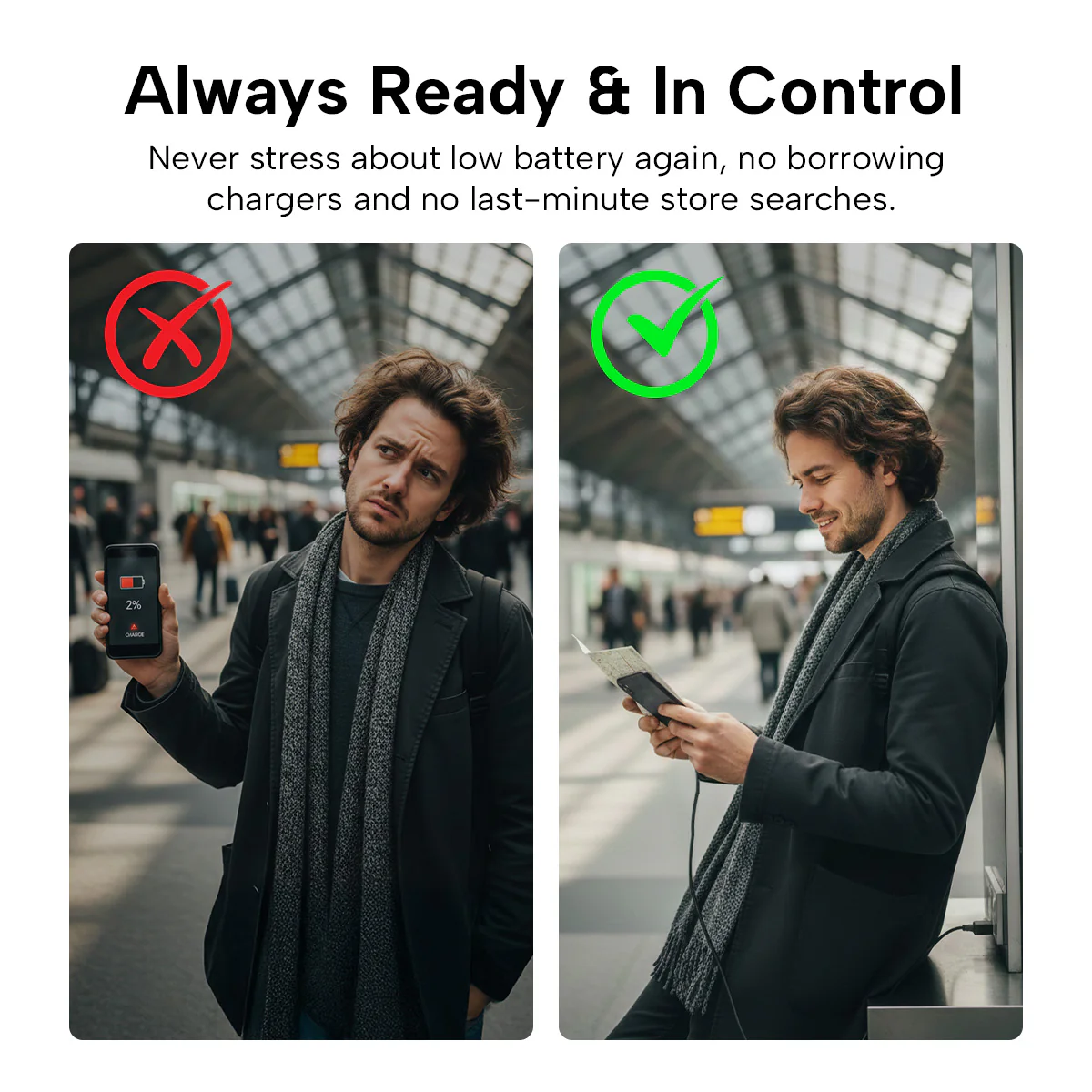 KLEVA® Charge & Go Lanyard | Wearable Phone Charging Cable On the Go for iPhone, Android & USB-C Devices - Image 4