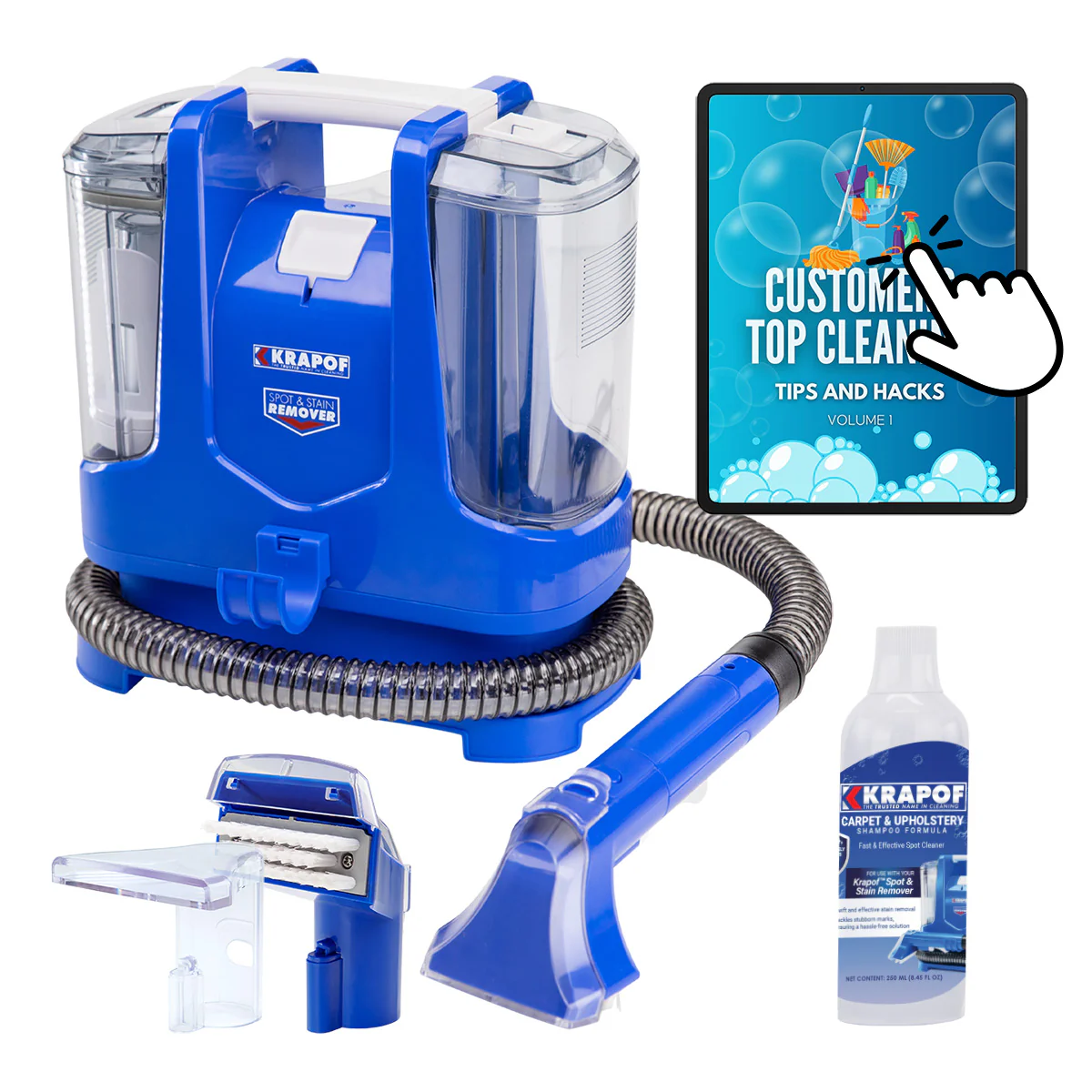 KRAPOF® Spot & Stain Portable Remover for Tough Cleaning Challenges + BONUS Cleaning Solution - Image 8