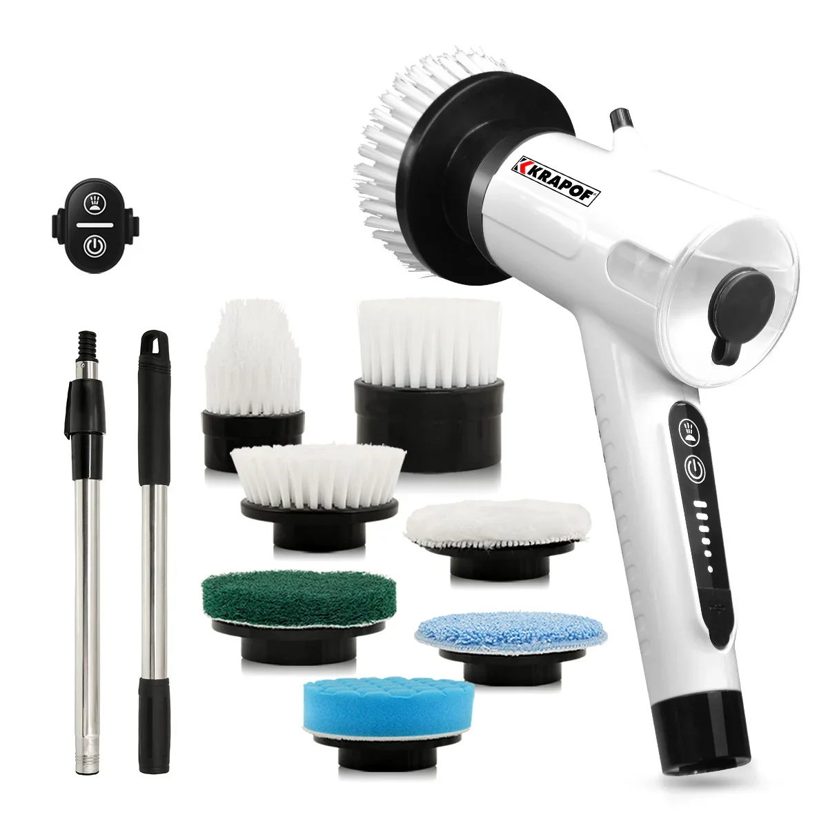 KRAPOF® Electric Cordless Tough Scrub Excel Pro with 7 Replaceable Cleaning Heads - Image 12