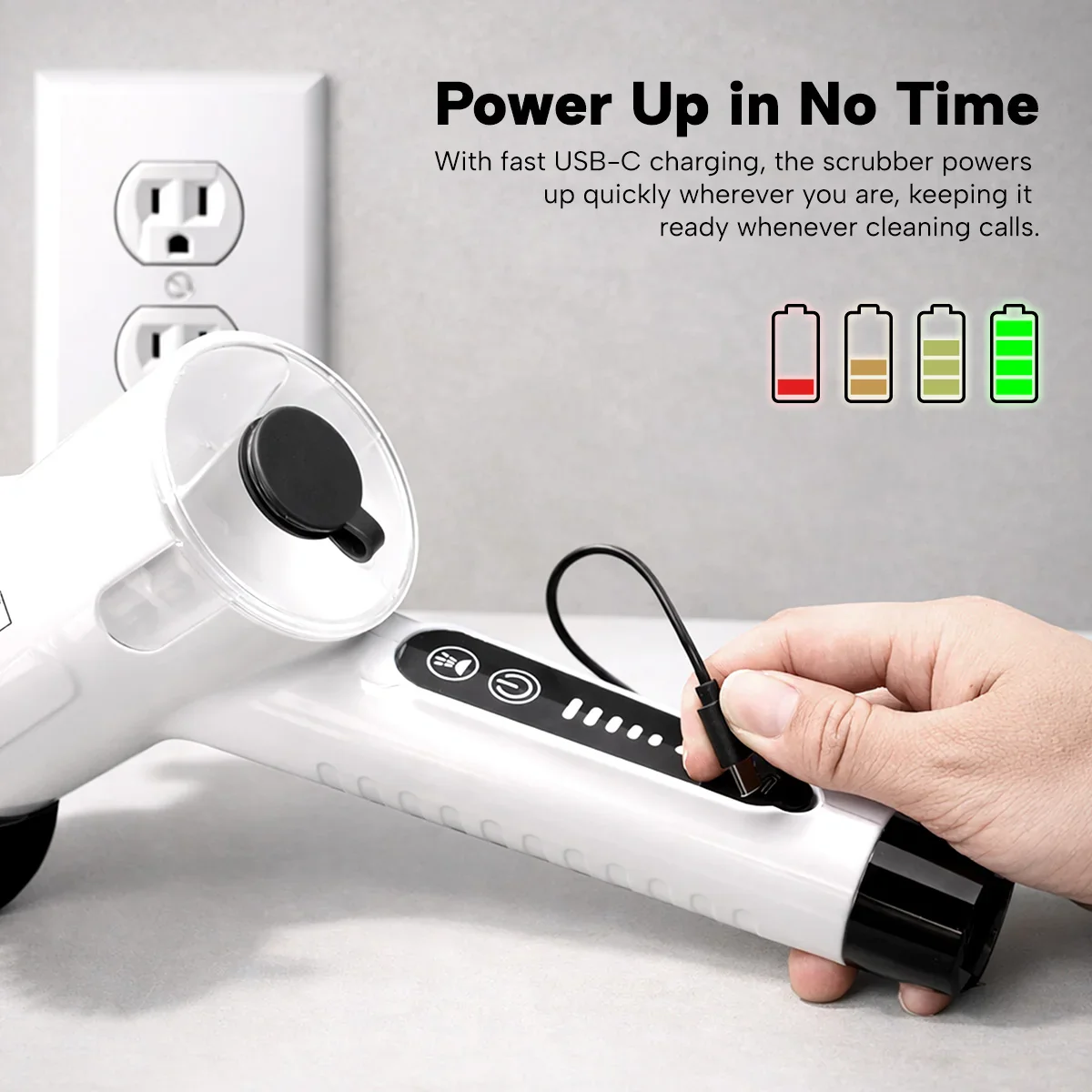 KRAPOF® Electric Cordless Tough Scrub Excel Pro with 7 Replaceable Cleaning Heads - Image 7