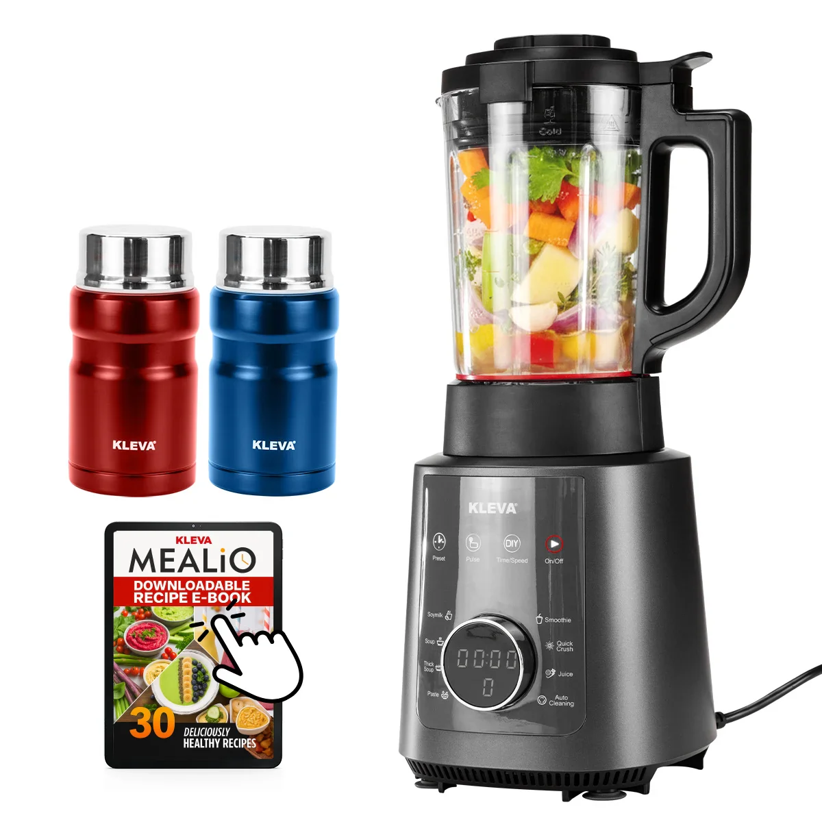 Mealio® Hot & Cold Blender - Professional Soup Maker & Smoothie Blender in 1 + FREE 2 Soup Flasks + Recipe E-Book - Image 10