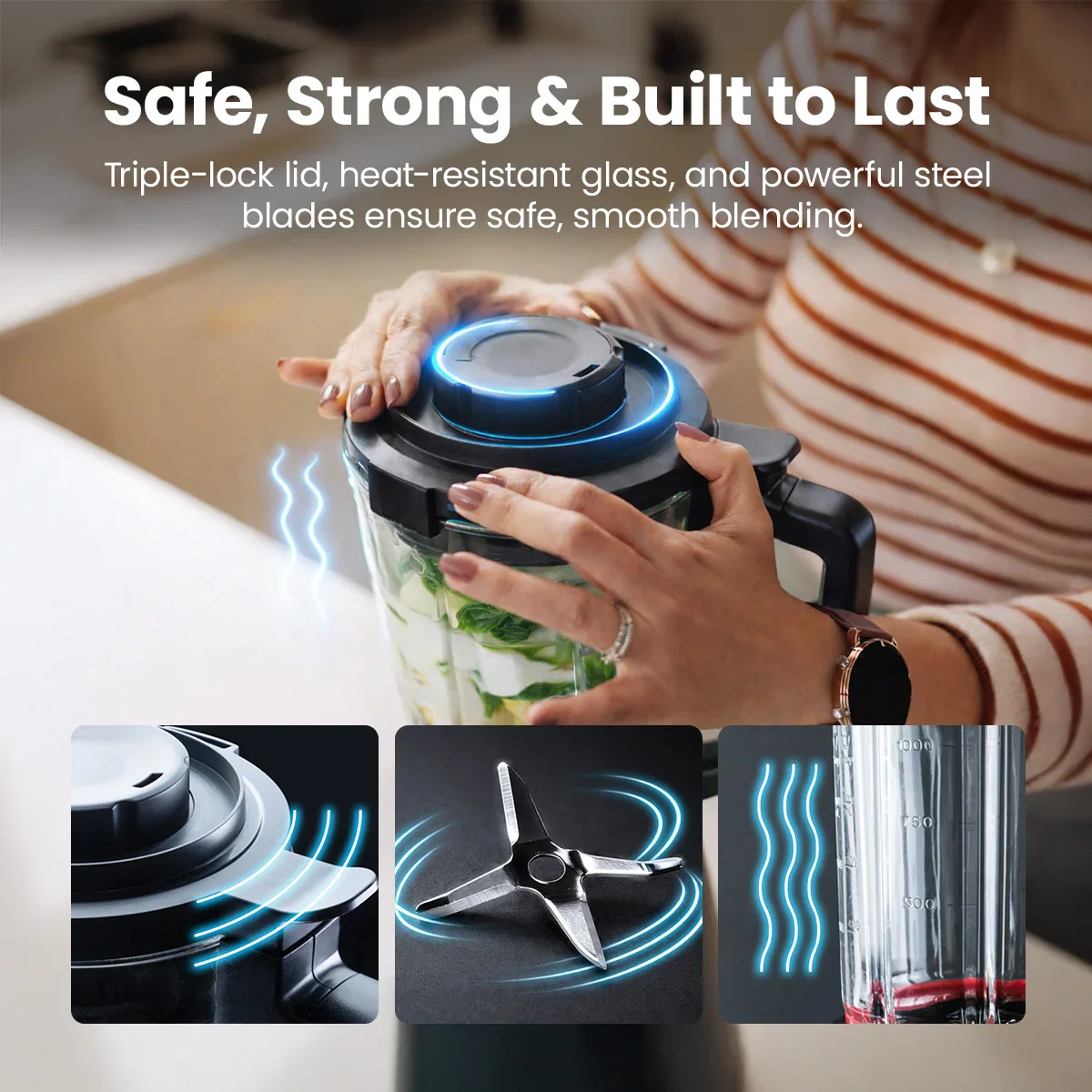 Mealio® Hot & Cold Blender - Professional Soup Maker & Smoothie Blender in 1 + FREE 2 Soup Flasks + Recipe E-Book - Image 7