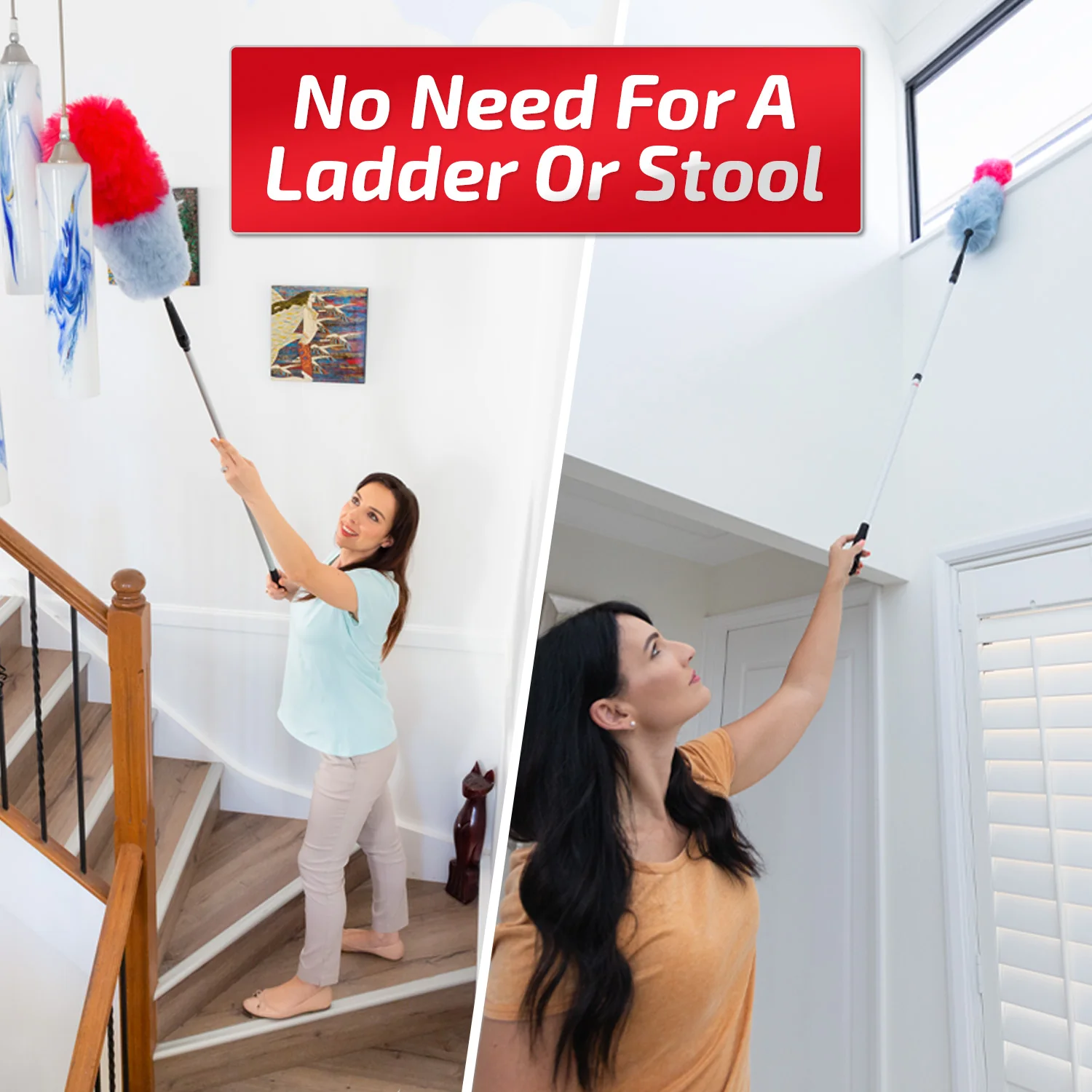 Kleva Miracle Magnetic Duster® Attracts Dust Like A Magnet! + 2 Meter Long Extension Pole - Image 3