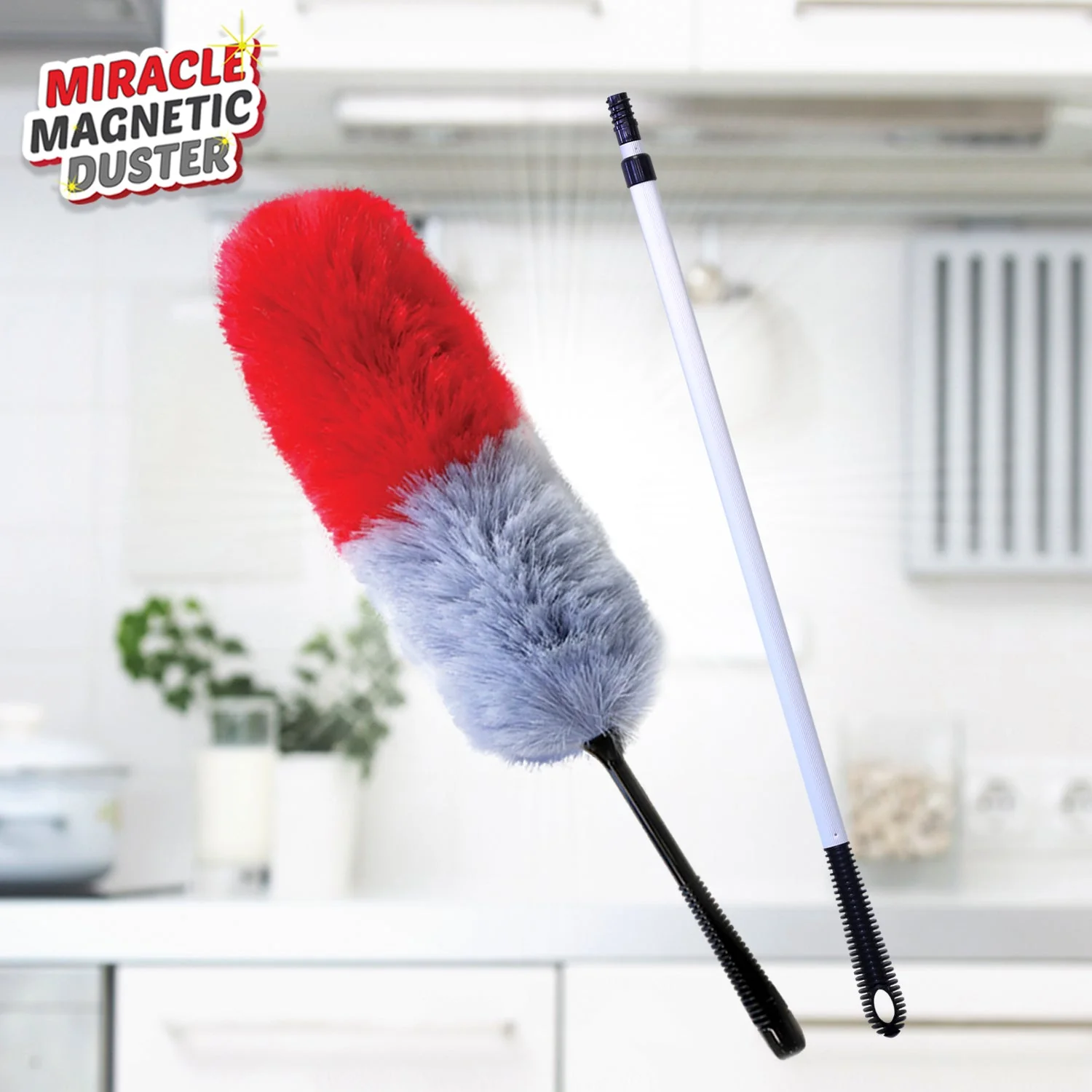 Kleva Miracle Magnetic Duster® Attracts Dust Like A Magnet! + 2 Meter Long Extension Pole - Image 7
