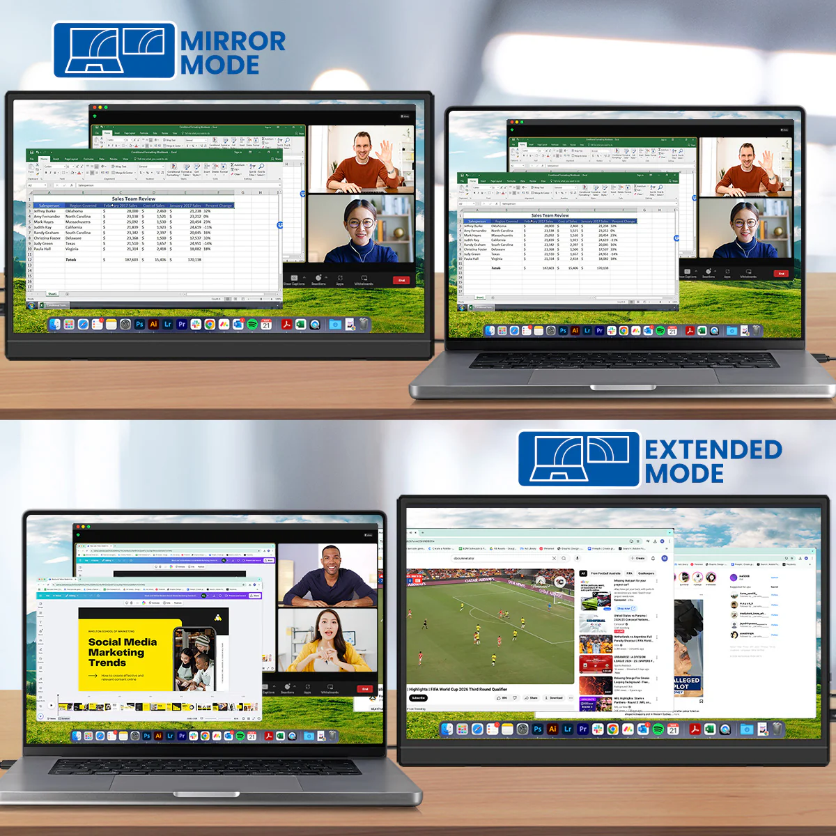 Portable 15.6" Laptop Monitor Screen Extender | USB-C HDMI | Kleva Range - Image 3