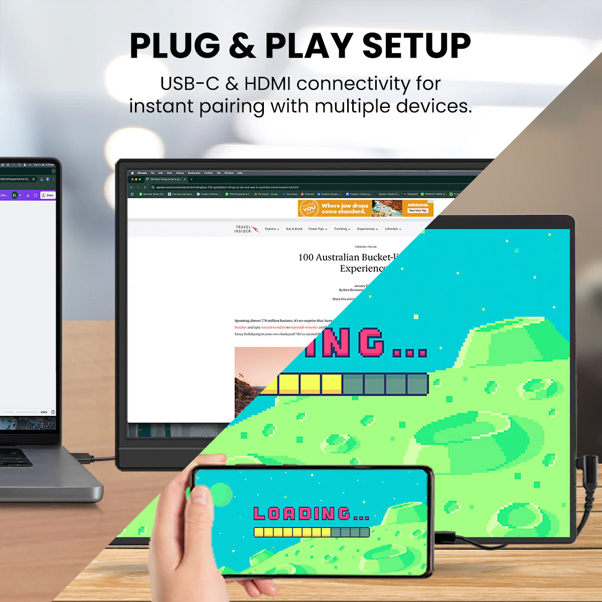 Portable 15.6" Laptop Monitor Screen Extender | USB-C HDMI | Kleva Range - Image 6