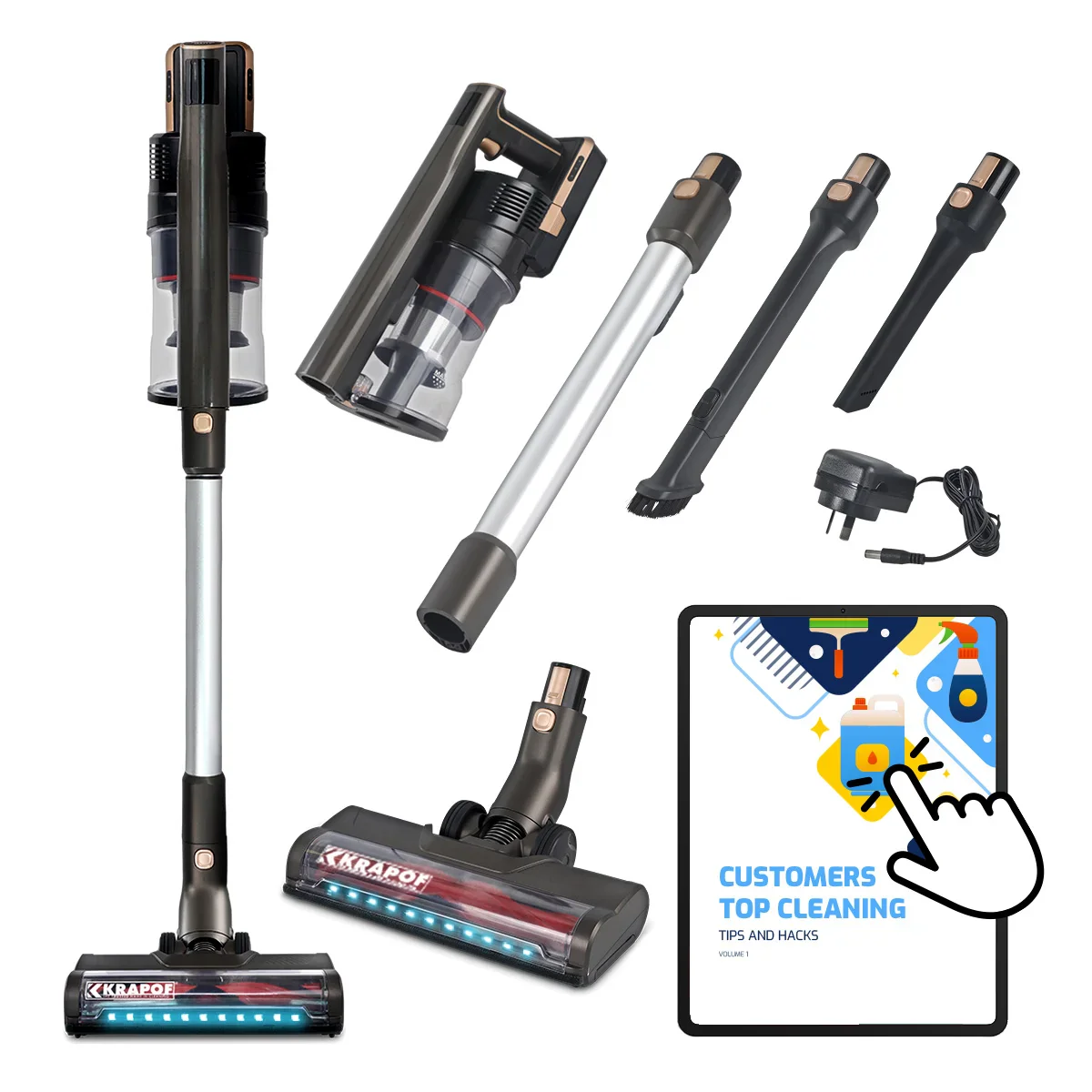 KRAPOF® Super Slim Power Vac Cordless Stick Vacuum + Extra FREE Second Battery - Image 14