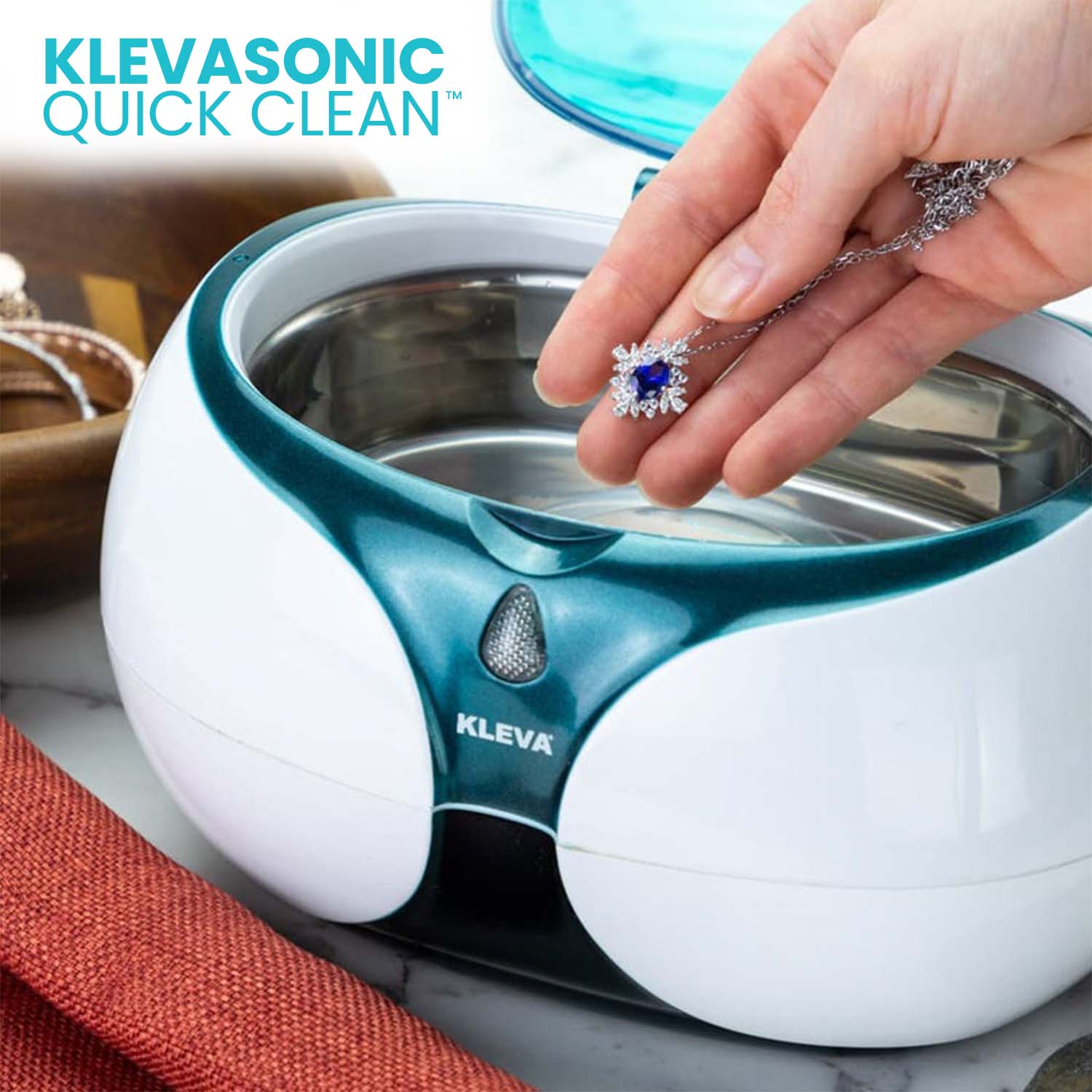 Kleva Sonic Quick Clean™️ Ultrasonic Jewellery Cleaner + FREE Jewellery Polishing Cloth - Image 10